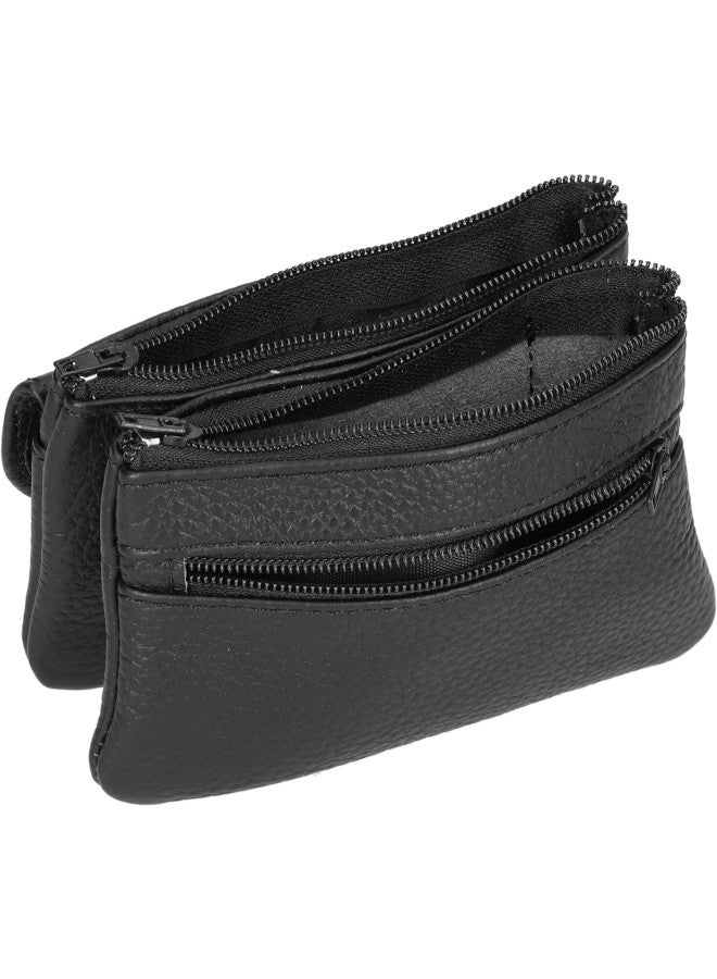 klarako Small Wallet Mini Multifunctional Coin Purse Card Storage Bag Cowhide Pouch Zipper Key Case for Women Men  - Image 1
