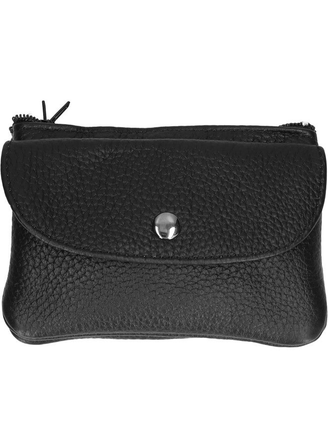 klarako Small Wallet Mini Multifunctional Coin Purse Card Storage Bag Cowhide Pouch Zipper Key Case for Women Men  - Image 2