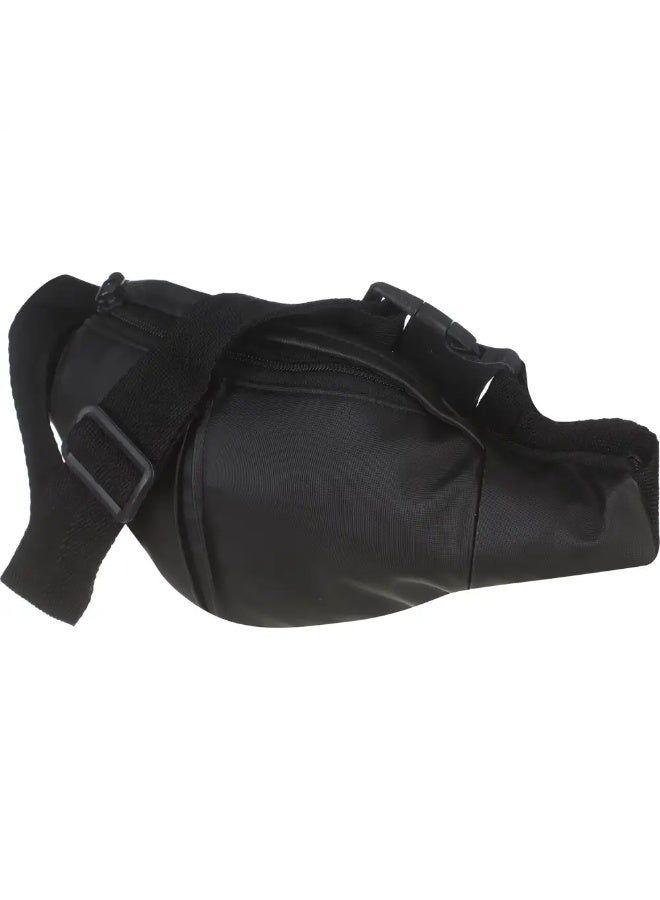 Men's Waterproof Waist Bag, 17 x 27 cm, 2 Zippers - Black - Image 3