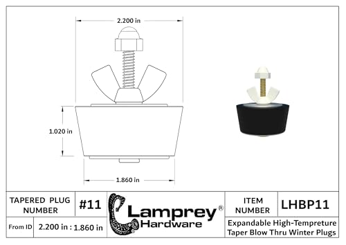 Lamprey Hardware 11 Winter Plug Blow Thru with Schrader Valve for 2 inch Pipe LHBP11 1 - Image 3