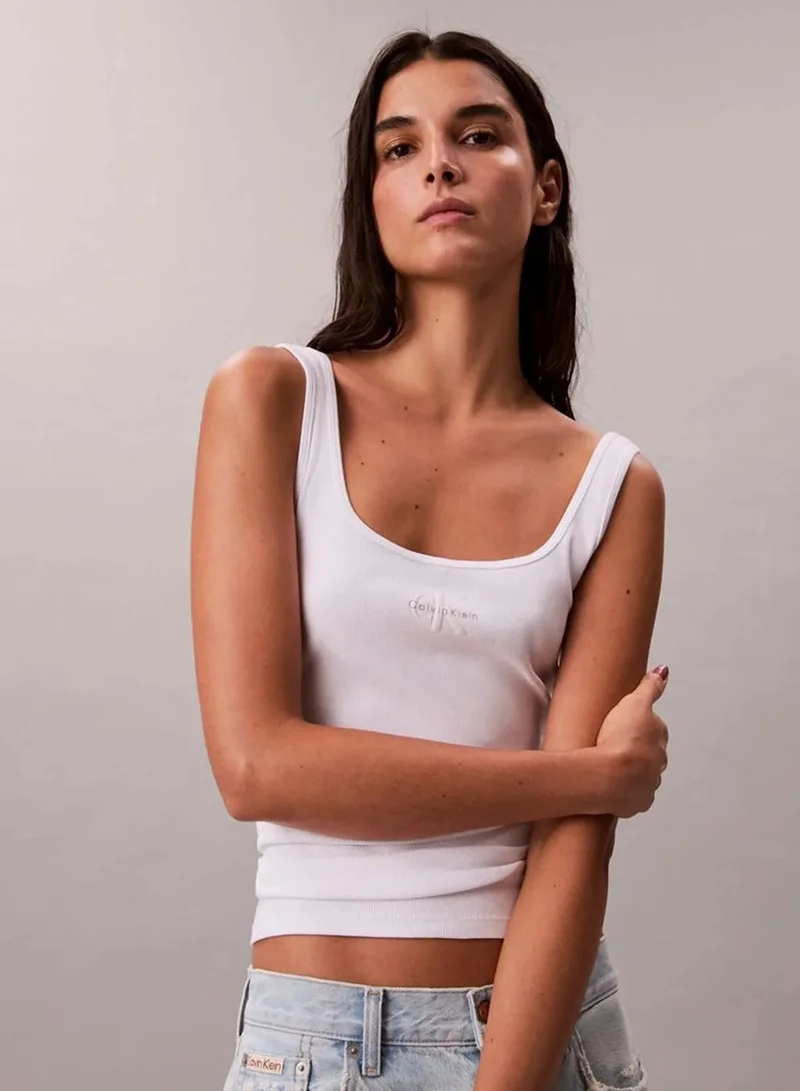 Slim Ribbed Cotton Tank Top
