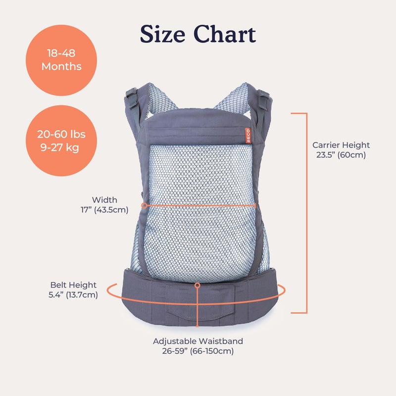 Beco Toddler Carrier - Breathable 3D Mesh Front-Carry & Backpack Style Carrier with Tall Supportive Back and Ergonomic Extra-Wide Seat for Children from 18months (20-60 lbs) - Navy - Image 5