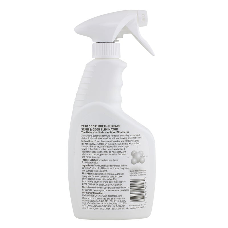 Zero Odor - Multi-Surface Stain Remover & Odor Eliminator - Remove Stains and Odor Patented Molecular Technology Best for Carpet, Rug, Linens, Furniture, Floors, 16oz - Image 2