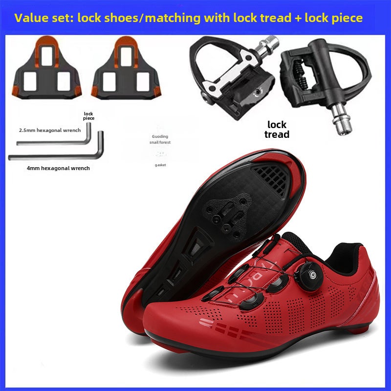 Generic Outdoor Cycling Shoes, Road Lock, Mountain Bike Flat T27 red road lock shoe lock pedal lock 