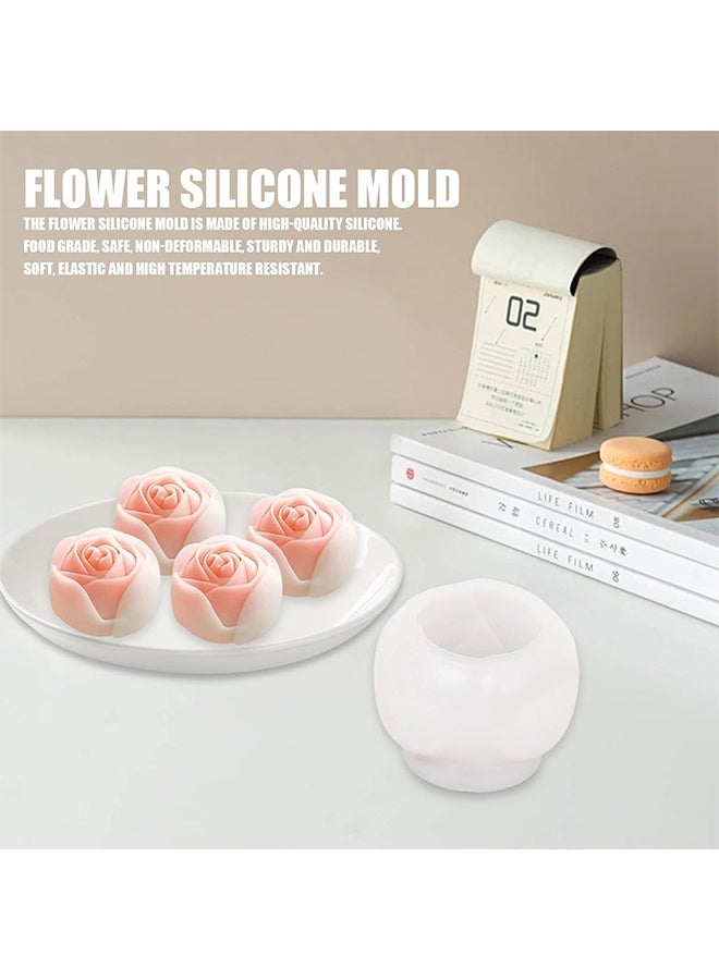Flower Candle Moulds Rose Flower Silicone Mold, Aromatherapy Soap Making Chocolate Fondant Baking Molds for Birthday Wedding Party Home Decoration - Image 3