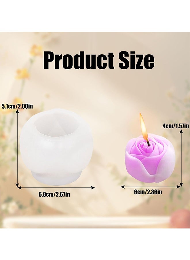 Flower Candle Moulds Rose Flower Silicone Mold, Aromatherapy Soap Making Chocolate Fondant Baking Molds for Birthday Wedding Party Home Decoration - Image 2