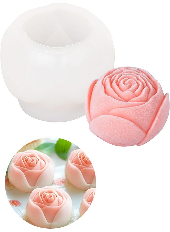 Flower Candle Moulds Rose Flower Silicone Mold, Aromatherapy Soap Making Chocolate Fondant Baking Molds for Birthday Wedding Party Home Decoration - Image 1