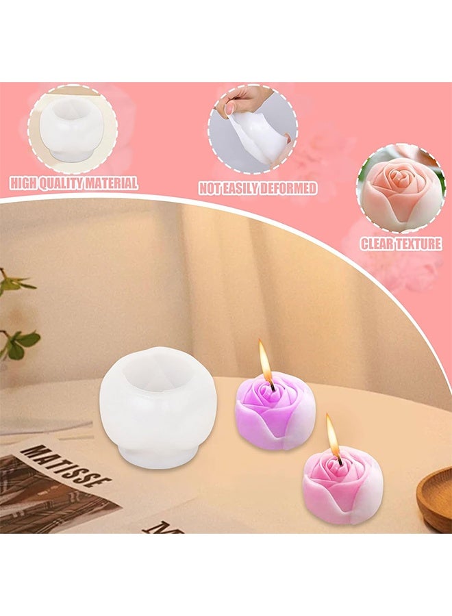 Flower Candle Moulds Rose Flower Silicone Mold, Aromatherapy Soap Making Chocolate Fondant Baking Molds for Birthday Wedding Party Home Decoration - Image 5