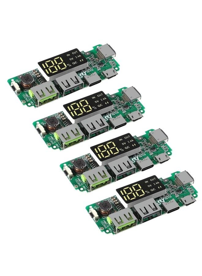 4 قطع لوحة شحن 18650 بنظام USB مزدوج 5 فولت 2.4 أمبير وحدة بنك طاقة مع حماية من الشحن الزائد والتفريغ الزائد والدائرة القصيرة - Image 2