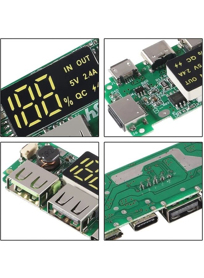 4 قطع لوحة شحن 18650 بنظام USB مزدوج 5 فولت 2.4 أمبير وحدة بنك طاقة مع حماية من الشحن الزائد والتفريغ الزائد والدائرة القصيرة - Image 3