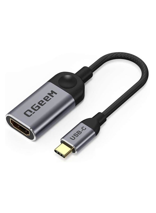 QGeeM USB C to HDMI Adapter 4K Cable, USB Type-C to HDMI Adapter [Thunderbolt 3/4] HDMI Adapter for Laptop MacBook Pro/Air, iPhone15 Pro max, Dell XPS, HP.Pixelbook, Thinkpad,Surface,Ipad Pro etc. - Image 1