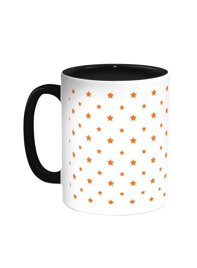 RKN Motifs Of Small And Large Stars Printed Coffee Mug Black/White 11ounce - Image 1
