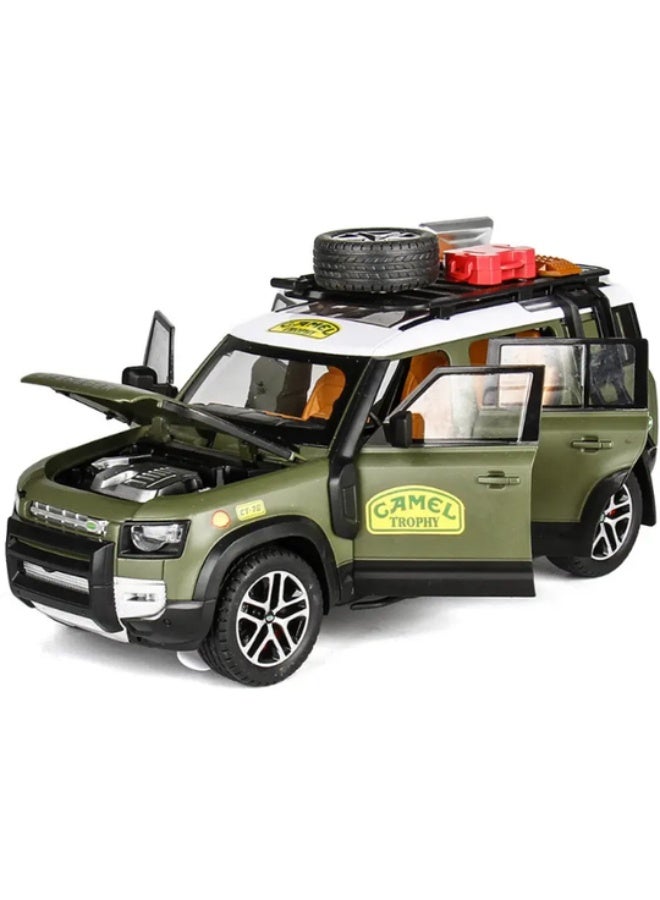 حديقة الألعاب سيارة لعبة روفر ديفندر 1:24 من سبائك المعادن - نموذج بآلات، بصوت وضوء، ميزة الرجوع للخلف - هدية للأطفال - Image 1