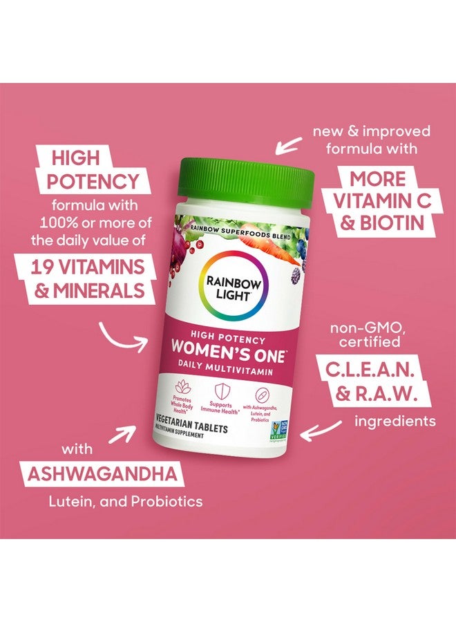 Rainbow Light Womens One High-Potency Daily Multivitamin, Womens Multivitamin Provides High-Potency Immune Support, With Vitamin C, Biotin and Ashwagandha, Vegetarian, 150 Count - Image 3