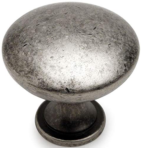 Cosmas 10 Pack 5305WN Weathered Nickel Traditional Round Solid Cabinet Hardware Knob - 1-1/4" Diameter - Image 3