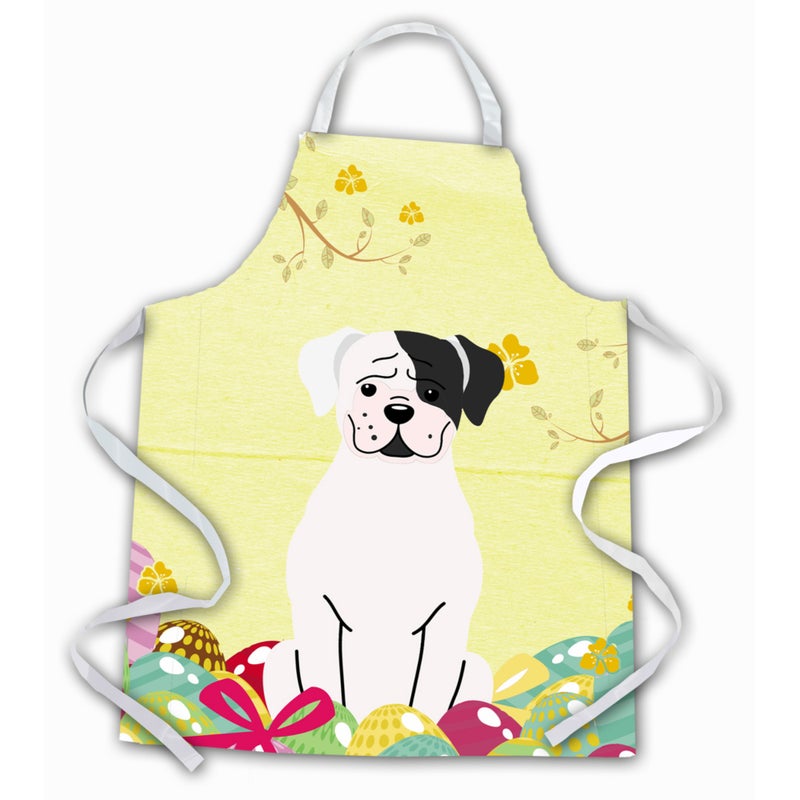 Caroline's Treasures ""Caroline's Treasures Easter Eggs White Boxer Cooper Apron  Large  Multicolor""
