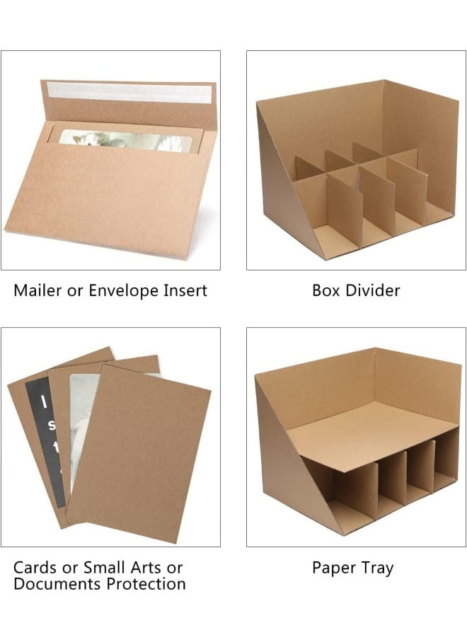 Premify - 10 Pieces Cardboard Sheets, A4 Size Corrugated Sheets For Mailers Made With Kraft Paper, Flat Packaging Inserts For Shipping, Mailing, Arts & Crafts Etc - Image 1