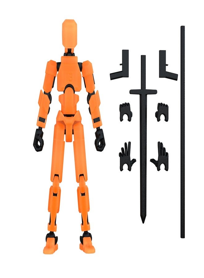 MerryXD T13 Action Figure,Assembly Completed Dummy Nova Tintan Lucky 13 Action Figure 3D Printed Multi-Jointed Movable Toy Orange - Image 1