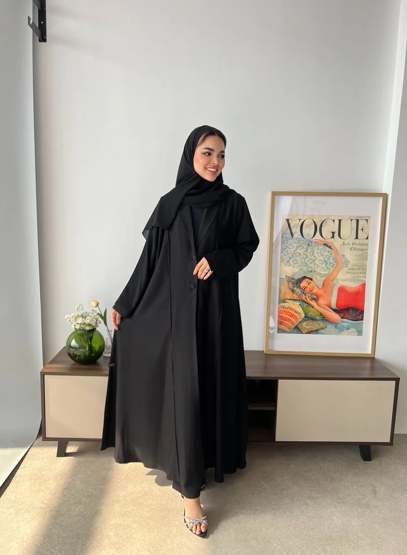 عبايات لوسين عباية صالونا كوري بياقة رسمية - عبايه عملية فاخرة لكل يوم