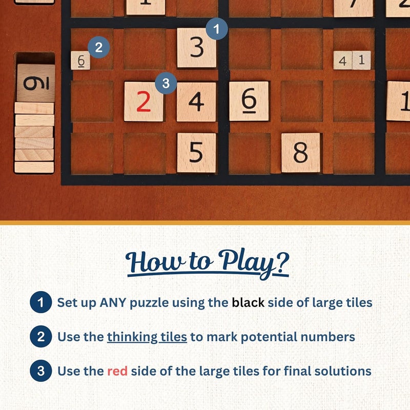 WE Games Wooden Sudoku Board with Storage Slots in Medium Stain - 11.5 in. - Image 4