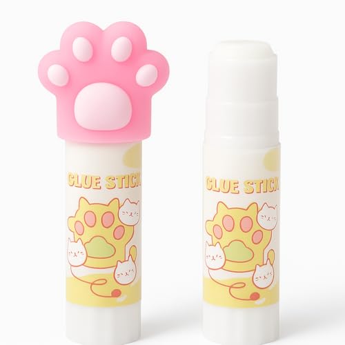 Tresneria Cute Glue Stick Set for Kids – Panda, Unicorn, Hamburger, Astronaut & Cat Paw Designs (Cat Paw Glue Stick) - Image 2