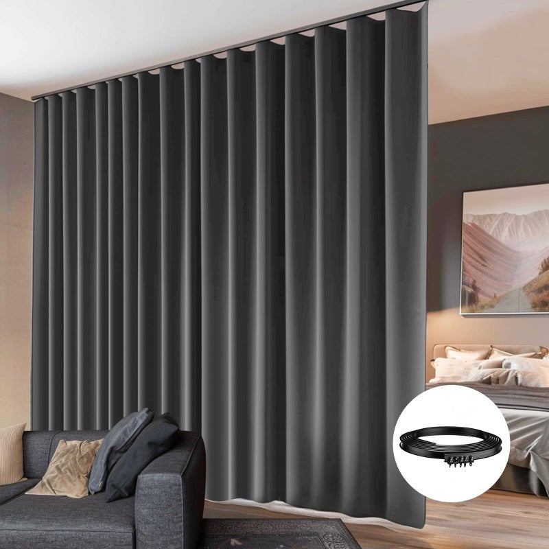 Hoeflife Room Square مع مسار السقف المرن إجمالي خصوصية سقف المسار الستائر تعتيم الصوت - Image 1