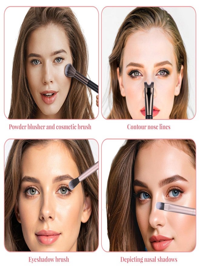 Zelphvt 2 Pcs Sculpting Dual-End Nose Brush, 2-in-1 Nose Contour Brush Makeup Brushes Blush Brushes for Sculpting and Defining Contour - Image 3