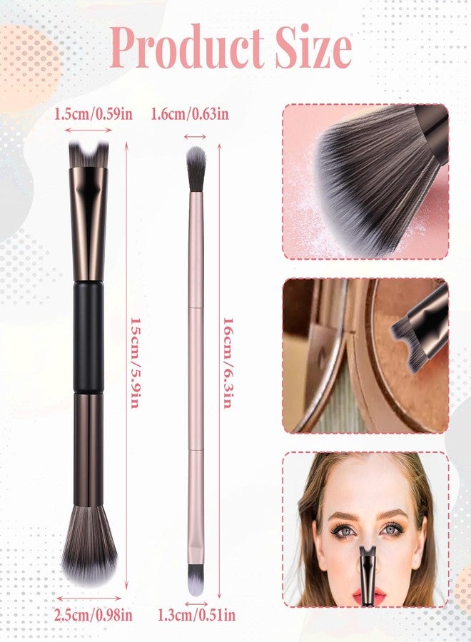 Zelphvt 2 Pcs Sculpting Dual-End Nose Brush, 2-in-1 Nose Contour Brush Makeup Brushes Blush Brushes for Sculpting and Defining Contour - Image 2