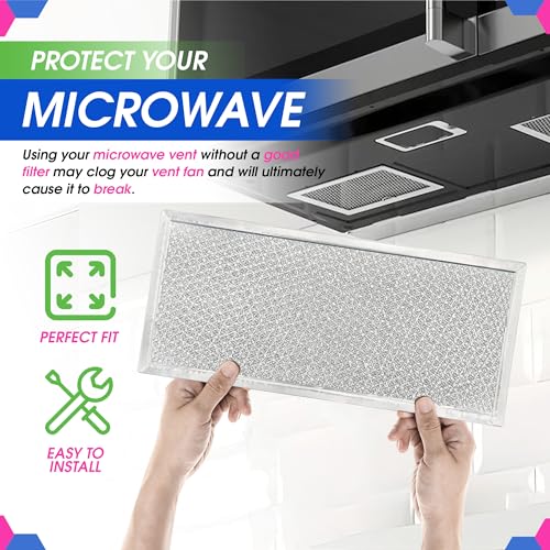 Bagean Microwave Filter Replacement 5.78" x 12.91" Fits W10208631A Whirlpool Microwave Filter - Aluminum Mesh Screen Grease Filters - Freshens and Filters Kitchen Air in Over the Range Oven Vent Fan (2-Pack) - Image 5