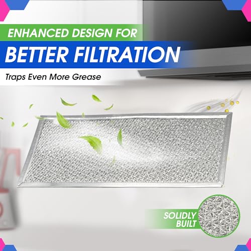Bagean Microwave Filter Replacement 5.78" x 12.91" Fits W10208631A Whirlpool Microwave Filter - Aluminum Mesh Screen Grease Filters - Freshens and Filters Kitchen Air in Over the Range Oven Vent Fan (2-Pack) - Image 4
