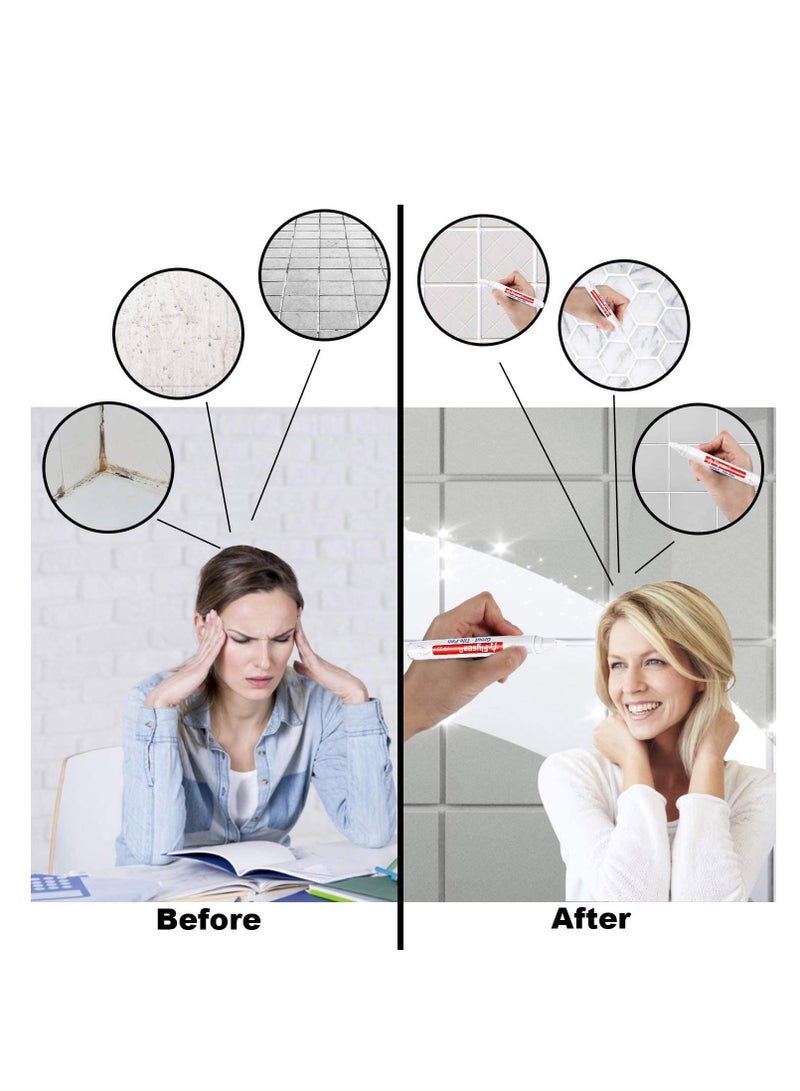 Grout Pen 12 Pack Water Based Tile Marker Repair Pens Professional for Bathroom Kitchen Parlor Bedroom Balcony Wall and Floor Color Restore (White) - Image 5