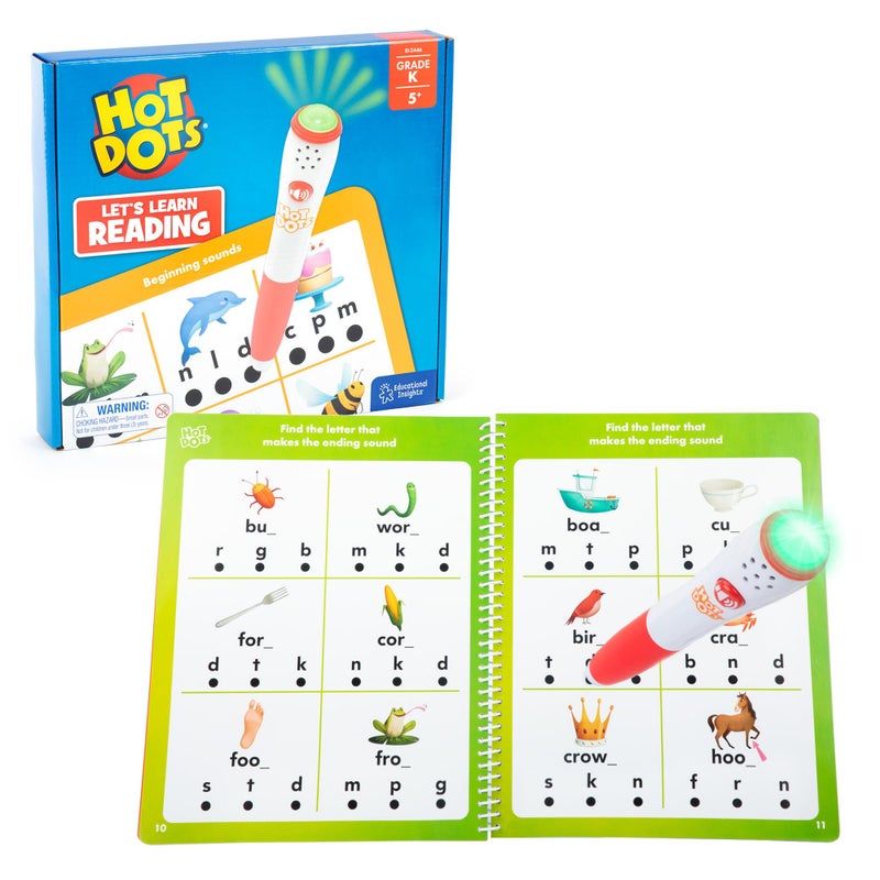 Educational Insights Hot Dots Let's Learn Kindergarten Reading Set - Kindergarten Workbooks with Interactive Pen, Homeschool Learning Activities, Learn to Read Activity Books for Kids Ages 5+ - Image 2