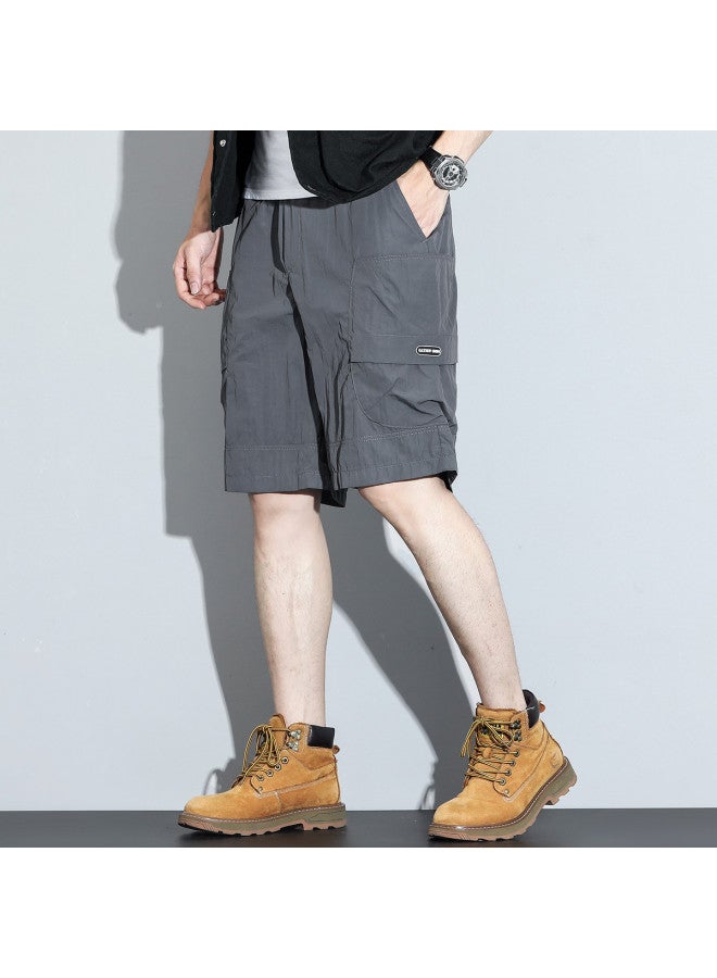 FOLUNSI Men's Summer Thin Sports Pants - Fashionable Versatile Casual Shorts Straight Cut 5-point Shorts Simple Men's Casual Trousers - Image 5