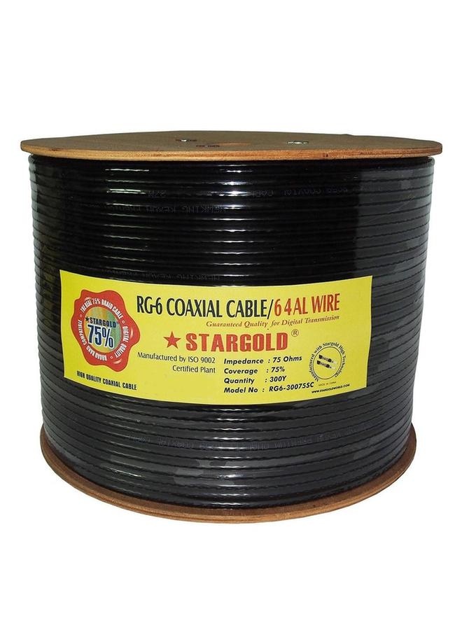 Stargold RG6 Coaxial Cable Electrical Wire 300yards Black 30075SC 