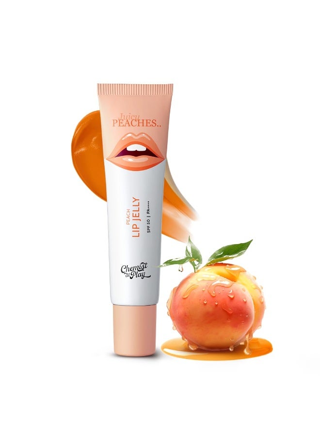 Chemist at Play Peach Tinted Lip Balm for Dry, Chapped & Pigmented Lips | Gives 24 hours moisturization | SPF 50 PA++++ | Has 2% Kojic Acid, Hyaluronic Acid, ceramides & Peptides | 10gms - Image 1
