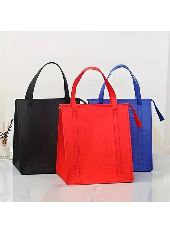 Blue Non Woven Reusable Shopping Bag Durable Lightweight Tote For Groceries Travel Beach - Image 1