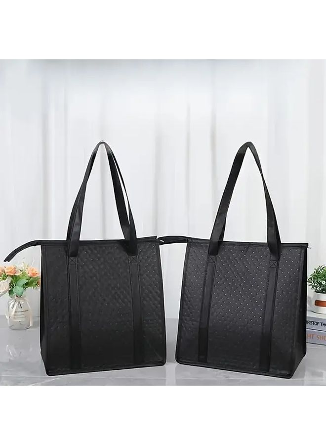 Blue Non Woven Reusable Shopping Bag Durable Lightweight Tote For Groceries Travel Beach - Image 5