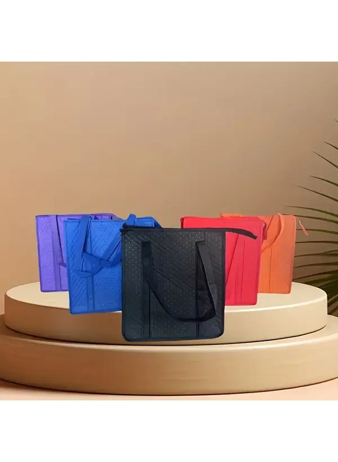 Blue Non Woven Reusable Shopping Bag Durable Lightweight Tote For Groceries Travel Beach - Image 2
