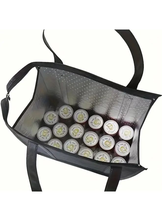 Blue Non Woven Reusable Shopping Bag Durable Lightweight Tote For Groceries Travel Beach - Image 4