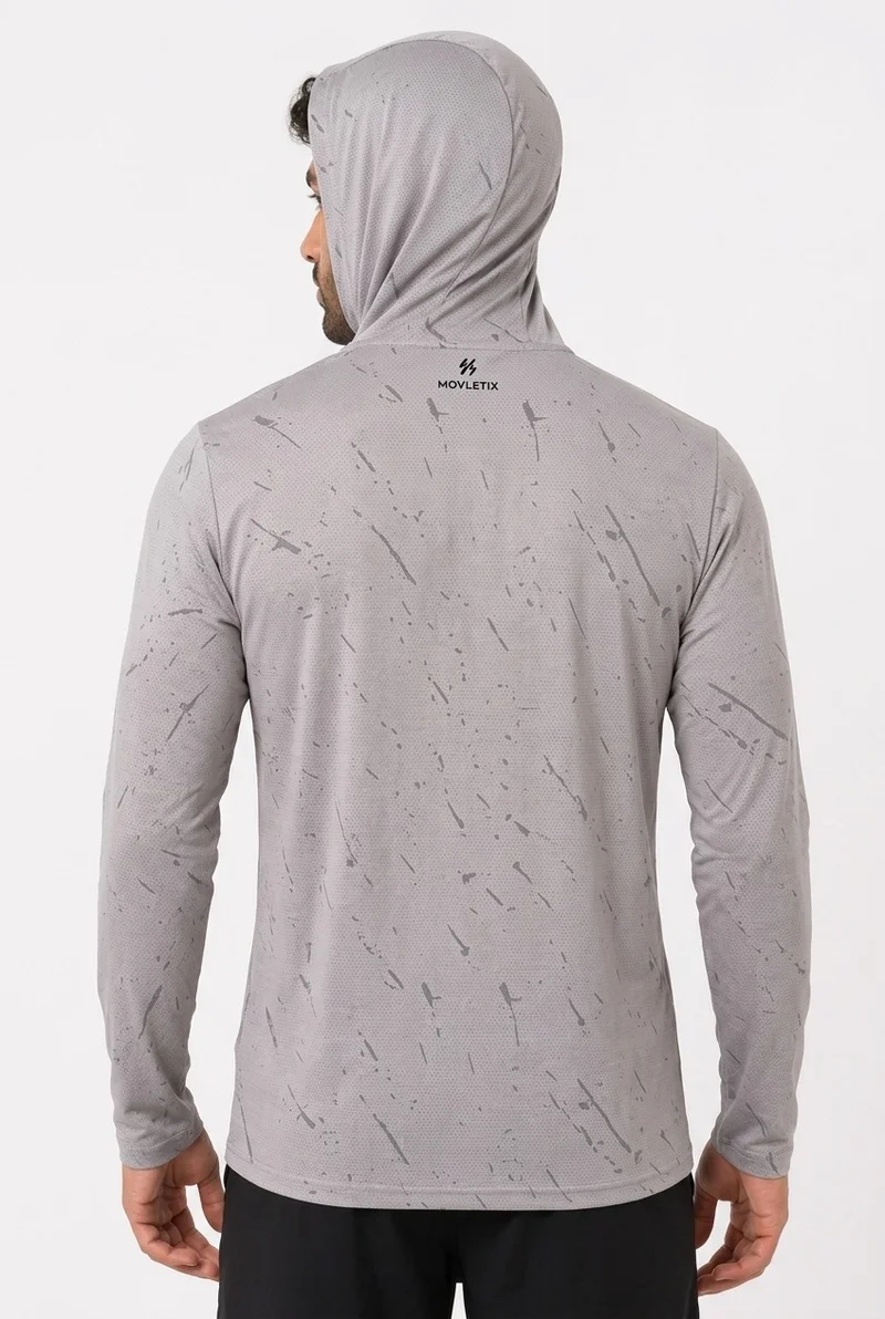 Moveletix Men's Training Long Sleeve T-Shirt Grey Ultra Cooling