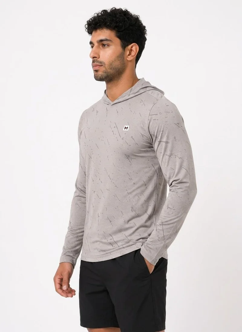 Moveletix Grey Men's Training Long Sleeve T-Shirt Grey Ultra Cooling for Men | Best Price UAE