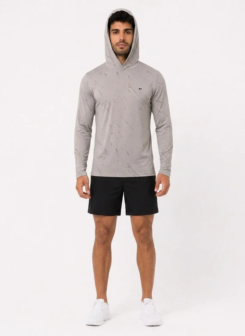 Moveletix Grey Men's Training Long Sleeve T-Shirt Grey Ultra Cooling for Men | Best Price UAE