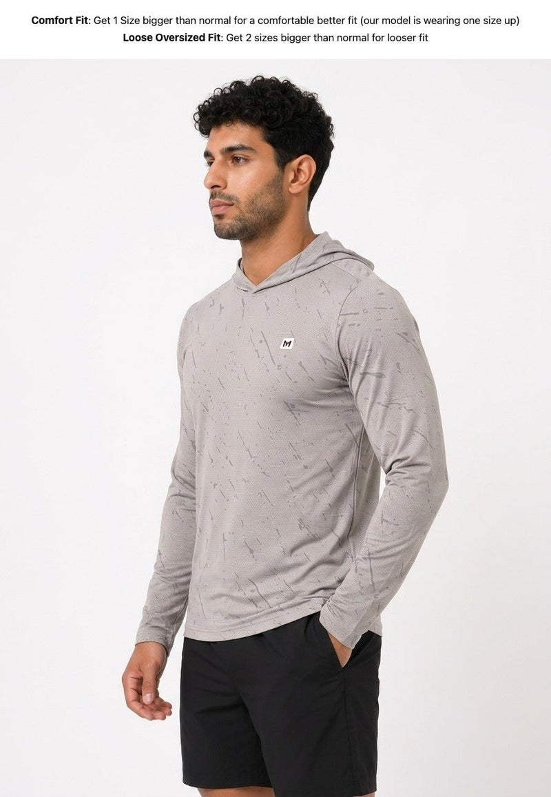Moveletix Men's Ultra Cooling Summer Training Long Sleeve T-Shirt Grey Ultra Cooling - Image 4