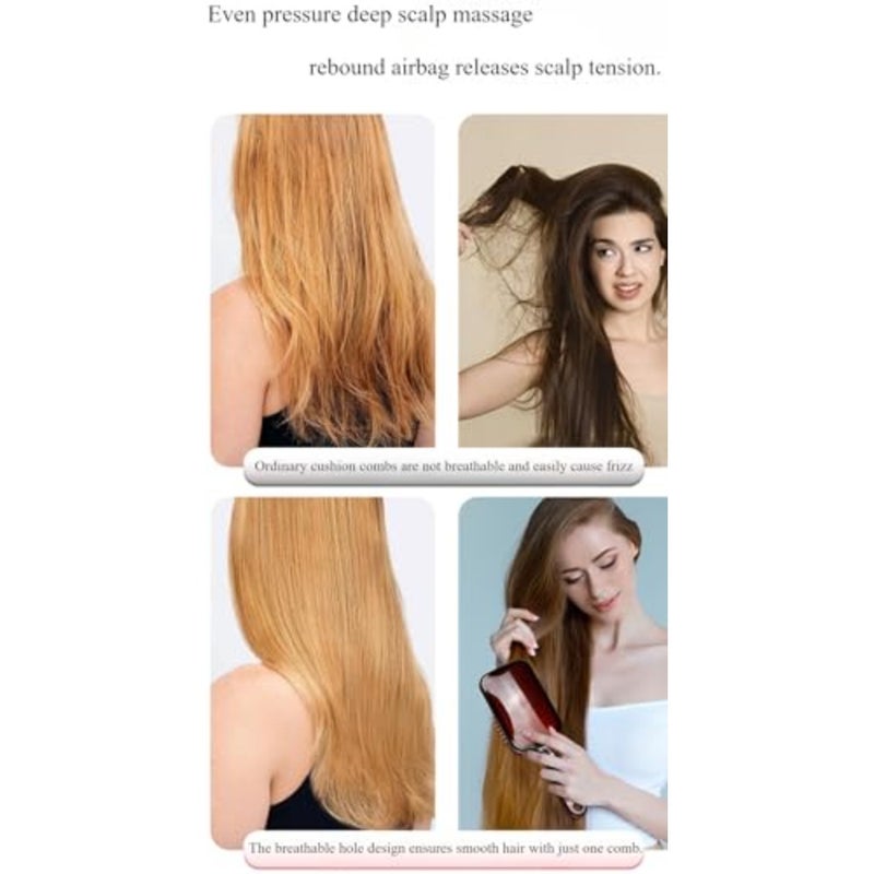 Metal Pin Scalp Massage Wet Paddle Brush For Thick Hair, Wet Hair Brushes For Women, Hair Brush Detangler Reduces Breakage - Scalp Massagers amber - Image 4