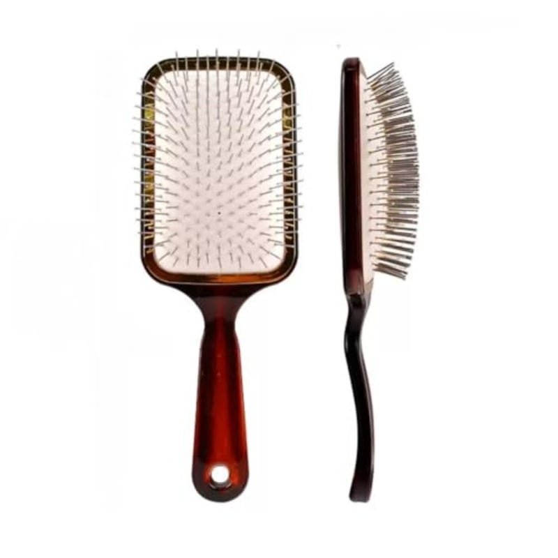 Metal Pin Scalp Massage Wet Paddle Brush For Thick Hair, Wet Hair Brushes For Women, Hair Brush Detangler Reduces Breakage - Scalp Massagers amber - Image 1