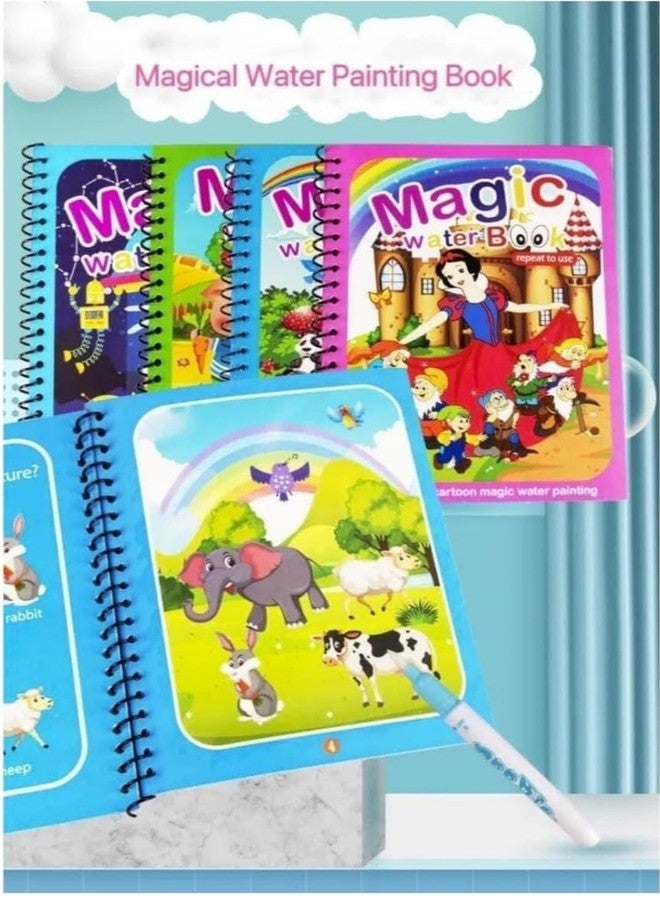 Clazic Kids Water Magic Coloring Book | Reusable Water Drawing Book with Refillable Pen | Mess-Free Colouring for Toddlers & Preschoolers | Early Learning Activity Book |Return Gift (Pack of 6) (6) - Image 2