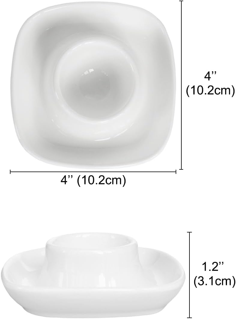 Bealuffe Ceramic Egg Cups for Soft Boiled Eggs, Egg Holder Porcelain Egg Dish for Breakfast for Easter (4 Pack) - Image 3