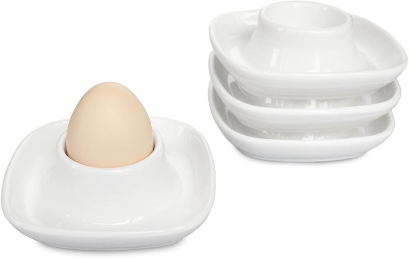 Bealuffe Ceramic Egg Cups for Soft Boiled Eggs, Egg Holder Porcelain Egg Dish for Breakfast for Easter (4 Pack) - Image 1