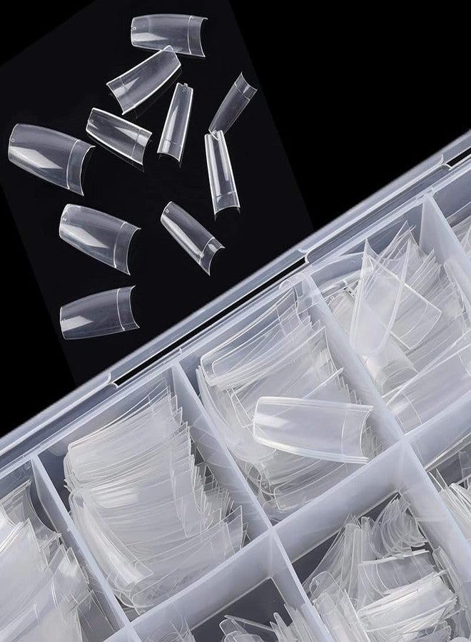 SHIDARA Acrylic Nail Tips French Fake Nails - 200pcs French Nail Tips Half Cover Artificial Fake Nails with Storage Case (clear+natural) - Image 5
