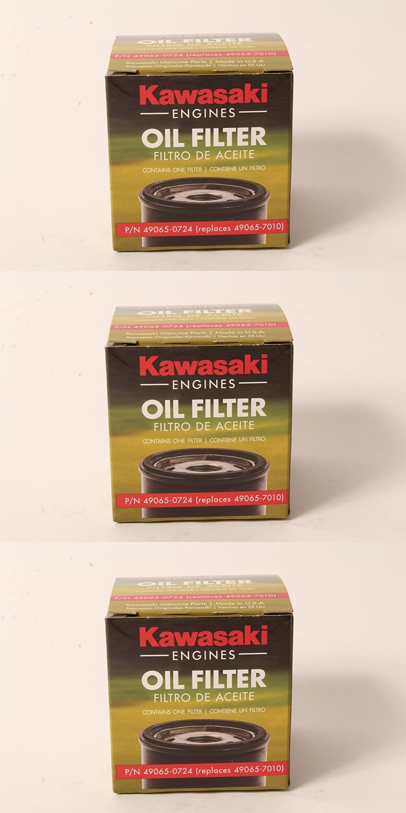 Kawasaki 3 Pack Genuine 49065-0724 49065-7010 AM107423 Oil Filter Made in The USA - Image 5